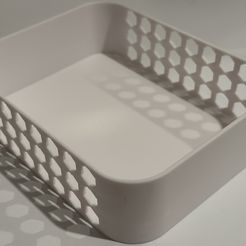 IMG_7957.jpeg STL file Bathroom, living room basket - small, simple with hexagon cutting・Model to download and 3D print