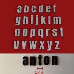 antonhome.jpg 3D file ANTON LOWERCASE 3D LETTERS STL FILE・3D printing design to download