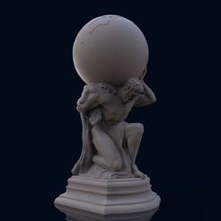 Scene1.729.png STL-Datei Hercule hält den Globus・3D-druckbare Vorlage zum herunterladen