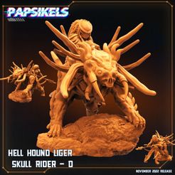720X720-hell-hound-liger-skull-rider-d.jpg 3D file HELL HOUND LIGER SKULL RIDER - D・3D print model to download