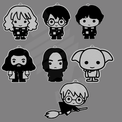 Simplesx7WM.png Archivo STL Pack 7 Llaveros Harry Potter・Plan imprimible en 3D para descargar