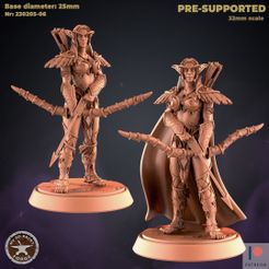 230205-06-Female_Sent_hunter-cape.jpg Fichier 3D Chasseur de femmes elfes Deux modèles・Design pour imprimante 3D à télécharger