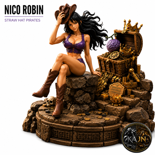 🏹 Nico Robin Treasure Hunter Statue STL | One Piece Garage Kit
