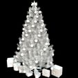 WIRE.jpg Chrismas Tree 3D Model - Obj - FbX - 3d PRINTING - 3D PROJECT - GAME READY NOEL Chrismas Tree  Chrismas Tree NOEL