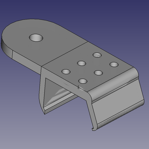 Camera mounting platform for DELL U2412 monitor - 2 unit width 3D model