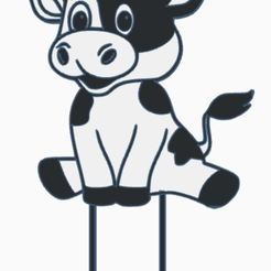 topper-vaca.png STL file Cow topper・Model to download and 3D print