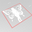 Fairy1.png Fairy Silhouette STL & SVG Butterfly Wings Fantasy Wall Art 2D
