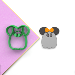 Minnie-fantasma-4.png Digital .STL Polymer Clay Cutter Minnie Sweet Ghost *6 Size 3 Version Cut/File For Use In A 3D Printer