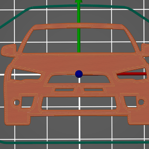 Mitsubishi Lancer EVO X EVO 10 key silhouette 3D model