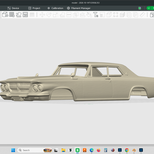 1964 Chrysler 300K 2 door hard top sedan, 1/24 scale car model, scale to size as needed, hollow shell body, resin or fdm 3d print , stl file