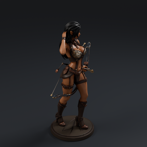Elf Huntress 3D printable STL miniature