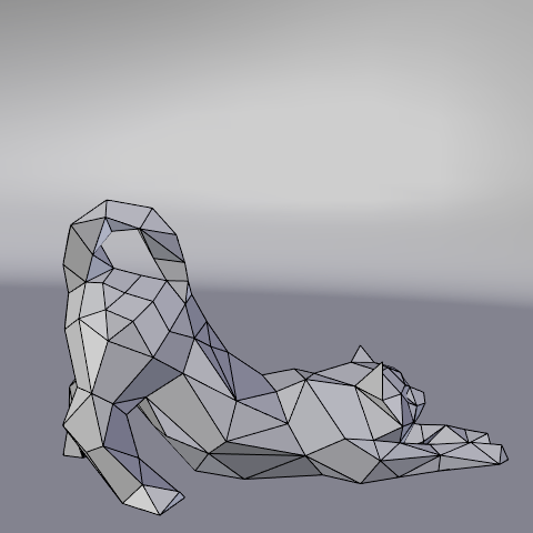 12.png Free STL file Stretching cat low poly・3D printing idea to download, Vincent6m