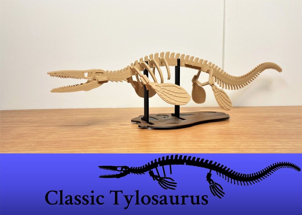 eS ps WARM Free STL file [3Dino Puzzle] Classic Style Tylosaurus・Design to download and 3D print, STAG-B