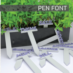 Title_2000x2000.png 3D file Herb Labels - Pen Font・3D printer model to download