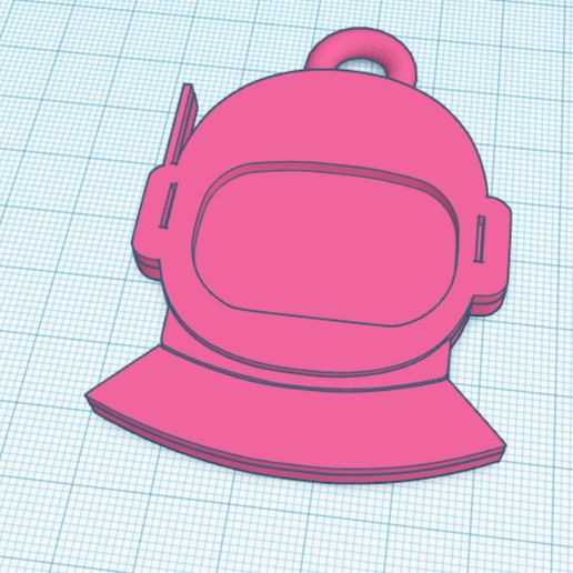 Astronaut Helmet Key Ring 3D model