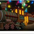 001B.jpg ILLUMINATED CHRISTMAS GINGERBREAD TRAIN