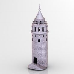 ga1.jpg Galata Tower - 3 Part - Galata Kulesi 3D Model STL