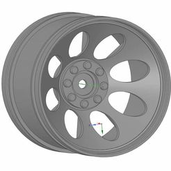 Jante-vue-avant.jpg Fichier STL JANTE 1/8 Ecrou hexagonal 20mm・Modèle à imprimer en 3D à télécharger