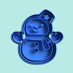 snowman-christmas-cookie-cutter-stamp-stl.png Archivo STL snowman christmas cutter stamp cookie・Plan de impresión en 3D para descargar, Argen3D