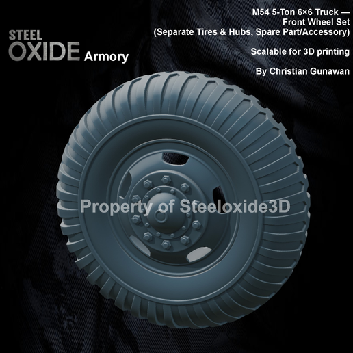 M246 and M819 Tractor Wrecker — Front Wheel Set (Separate Tires & Hubs, Spare Part/Accessory)