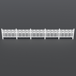 barriere_droite_v3_1_87_view1.png STL file STRAIGHT PICKET FENCE VARIATION FOR DIORAMA SCALE 1/87・3D printer model to download