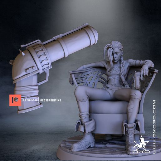 Jinx Arcane LOL Weapon cosplay 3D model