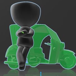 Robert MotoTaxi 1.jpg Descargar archivo STL Robert plant - Biker moto taxi mototaxi tuk tuk tuc tuc motero motociclista - dividido - merged • Objeto para impresión 3D, henryestuardogm