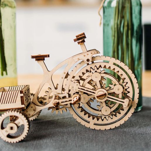 0626.jpg Triciclo - Modelo 3D DIY Rompecabezas mecánico de madera