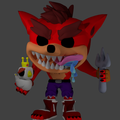 Evil-Crash-Vista-Frontal-A-Color.png Evil Crash Bandicoot with King Chicken- Funko Pop