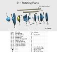 01-Rotating-Parts01.jpg Download STL file Turbofan Engine, for Business Aircraft, Cutaway • 3D print design, konchan77