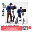 Up to 70% Discount for back catalogue Patreon members receive a minimum of 9 free figures Monthly Patreon.com/3DPminiatures N2 Cameraman avec chapeau et casque caméra sur trépied