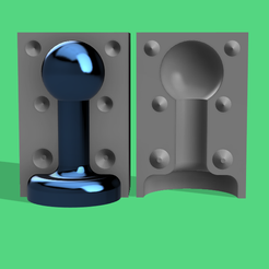 40mm-Mold-and-Model.png Free STL file Senior Roboto 40mm Simple Sphere Butt Plug and Two-Part Mold・3D printing template to download