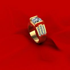 1.jpg STL file Man Wedding Diamond Ring R3・3D printer model to download