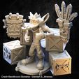 14.jpg Crash Bandicoot Diorama, Uka uka and Aku Aku 3D Printable