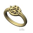volume1.jpg Fichier STL Bague à tige fendue 3mm diamants cluster tailles US 6 7 8 Modèle d'impression 3D・Idée pour impression 3D à télécharger