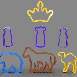 untitled.407.jpg Fichier 3D 3 Sages et les animaux Coupe-biscuits・Idée pour impression 3D à télécharger, PaburoVIII