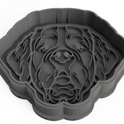 saint-bernard-junto.png Fichier STL Emporte-pièce chien Saint Bernard emporte-pièce + tampon・Design pour imprimante 3D à télécharger, Mundo-3D
