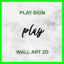 PLAY_SIGN.png Archivo STL PLAY SIGN WALL ART 2D・Diseño de impresora 3D para descargar