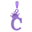 pendant 4.stl Alphabet (C) Pendant 3d Printable Model