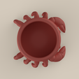 04530.png Cute Crab Planter - Adorable Beach Animal Pot - Summer Decor STL
