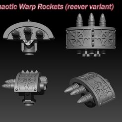 warpmissiles.jpg Free STL file Epic Chaotic Warp Rocket Rack (reever variant)・Template to download and 3D print