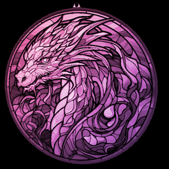 1a.png STL-Datei Glasmalerei Drachen Fenster Lithopane - 1・Modell zum Herunterladen und 3D-Drucken