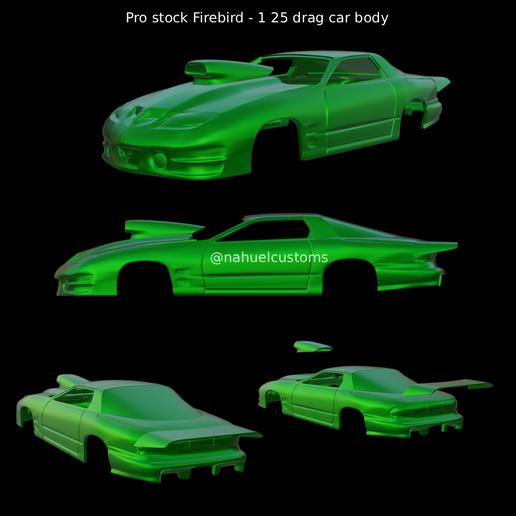 Pro stock Firebird - 1 25 drag car body