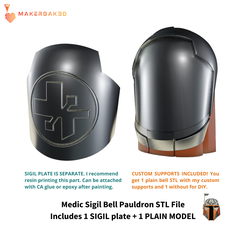SIGIL-BELL-Medic.png 3D file Medic Bell Shoulder Armor・Model to download and 3D print