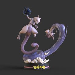 c2ceb83a17aefbd4dbeba23cb820c722.jpg STL-Datei Mewtwo und Mew Diorama・Vorlage für 3D-Druck zum herunterladen
