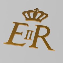 Captura.jpg STL file Royal Cypher Queen Elizabeth II ( ERII )・3D print design to download, manzanitalm123