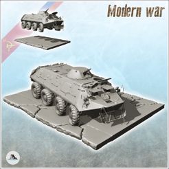 1-PREM.jpg STL file Carcass of Russian Soviet BTR 60 tank on modern road (8) - Cold Era Modern Warfare Conflict World War 3・Model to download and 3D print
