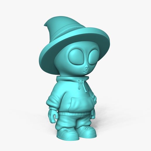 w5.jpg Lindo Alien Miniatura - Sombrero de Bruja - Chibi