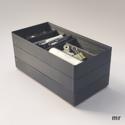 Caja-lapicero-modular.png Desk organizer box, modular box for office accessories, modular pencil case.