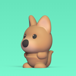 Cod152-Cute-Little-Kangaroo-2.png 3D file Cute Little Kangaroo・3D printable model to download
